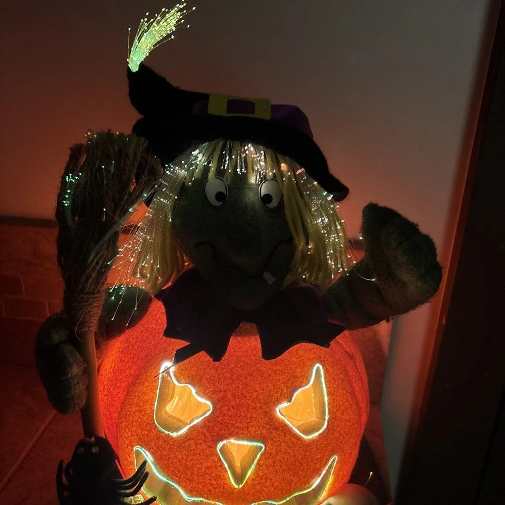 Fiber Optic Halloween Witch Pumpkin Decor - Trendmasters Colors of Fall Works